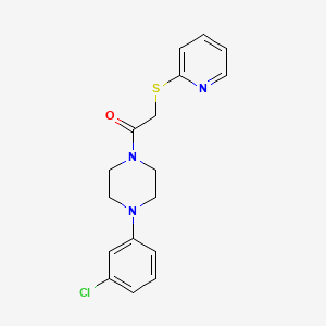 molecular formula C17H18ClN3OS B4674032 1-(3-chlorophenyl)-4-[(2-pyridinylthio)acetyl]piperazine 