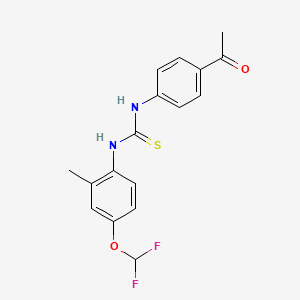 molecular formula C17H16F2N2O2S B4674039 N-(4-acetylphenyl)-N'-[4-(difluoromethoxy)-2-methylphenyl]thiourea 