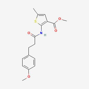 molecular formula C17H19NO4S B4674046 methyl 2-{[3-(4-methoxyphenyl)propanoyl]amino}-5-methyl-3-thiophenecarboxylate 