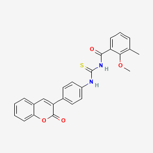 2-methoxy-3-methyl-N-({[4-(2-oxo-2H-chromen-3-yl)phenyl]amino}carbonothioyl)benzamide