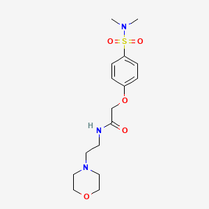 molecular formula C16H25N3O5S B4674088 2-{4-[(dimethylamino)sulfonyl]phenoxy}-N-[2-(4-morpholinyl)ethyl]acetamide 