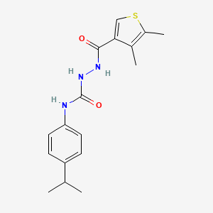 molecular formula C17H21N3O2S B4674100 2-[(4,5-dimethyl-3-thienyl)carbonyl]-N-(4-isopropylphenyl)hydrazinecarboxamide 