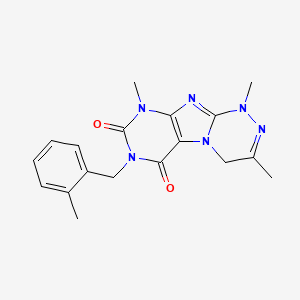 molecular formula C18H20N6O2 B4674107 1,3,9-trimethyl-7-(2-methylbenzyl)-1,4-dihydro[1,2,4]triazino[3,4-f]purine-6,8(7H,9H)-dione 