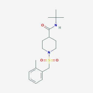 molecular formula C18H28N2O3S B4674157 N-(tert-butyl)-1-[(2-methylbenzyl)sulfonyl]-4-piperidinecarboxamide 