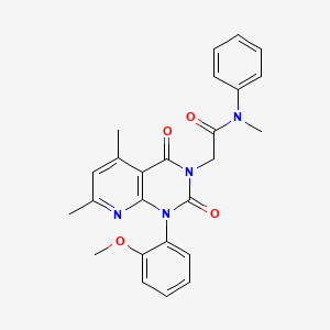 molecular formula C25H24N4O4 B4674170 2-[1-(2-methoxyphenyl)-5,7-dimethyl-2,4-dioxo-1,4-dihydropyrido[2,3-d]pyrimidin-3(2H)-yl]-N-methyl-N-phenylacetamide 