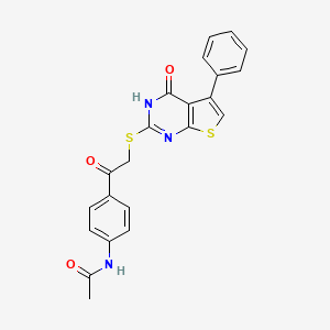molecular formula C22H17N3O3S2 B4674171 N-(4-{2-[(4-hydroxy-5-phenylthieno[2,3-d]pyrimidin-2-yl)thio]acetyl}phenyl)acetamide 
