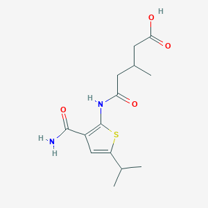 molecular formula C14H20N2O4S B4674180 5-{[3-(aminocarbonyl)-5-isopropyl-2-thienyl]amino}-3-methyl-5-oxopentanoic acid 