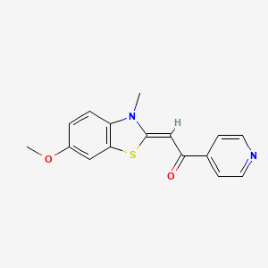 molecular formula C16H14N2O2S B4674199 2-(6-methoxy-3-methyl-1,3-benzothiazol-2(3H)-ylidene)-1-(4-pyridinyl)ethanone 