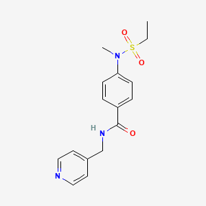 molecular formula C16H19N3O3S B4674202 4-[(ethylsulfonyl)(methyl)amino]-N-(4-pyridinylmethyl)benzamide 