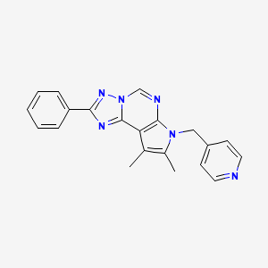 molecular formula C21H18N6 B4674207 8,9-dimethyl-2-phenyl-7-(4-pyridinylmethyl)-7H-pyrrolo[3,2-e][1,2,4]triazolo[1,5-c]pyrimidine 