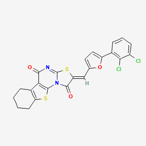 molecular formula C23H14Cl2N2O3S2 B4674214 2-{[5-(2,3-dichlorophenyl)-2-furyl]methylene}-6,7,8,9-tetrahydro-5H-[1]benzothieno[3,2-e][1,3]thiazolo[3,2-a]pyrimidine-1,5(2H)-dione 