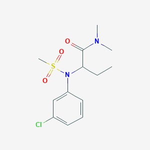 molecular formula C13H19ClN2O3S B4674215 2-[(3-chlorophenyl)(methylsulfonyl)amino]-N,N-dimethylbutanamide 
