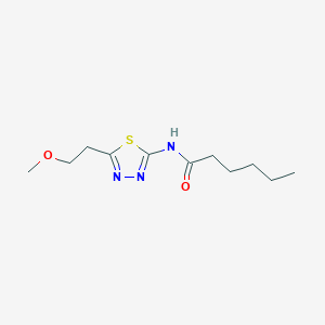 N-[5-(2-methoxyethyl)-1,3,4-thiadiazol-2-yl]hexanamide