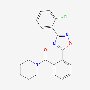 molecular formula C20H18ClN3O2 B4674234 1-{2-[3-(2-chlorophenyl)-1,2,4-oxadiazol-5-yl]benzoyl}piperidine 