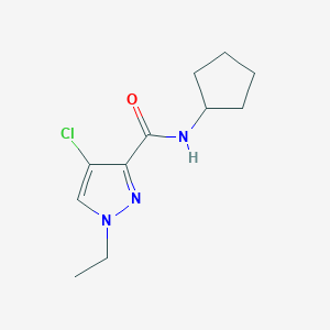 molecular formula C11H16ClN3O B4674239 4-chloro-N-cyclopentyl-1-ethyl-1H-pyrazole-3-carboxamide 