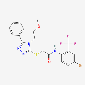 molecular formula C20H18BrF3N4O2S B4674251 N-[4-bromo-2-(trifluoromethyl)phenyl]-2-{[4-(2-methoxyethyl)-5-phenyl-4H-1,2,4-triazol-3-yl]thio}acetamide 
