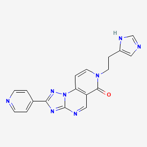 molecular formula C18H14N8O B4674256 7-[2-(1H-imidazol-4-yl)ethyl]-2-(4-pyridinyl)pyrido[3,4-e][1,2,4]triazolo[1,5-a]pyrimidin-6(7H)-one 