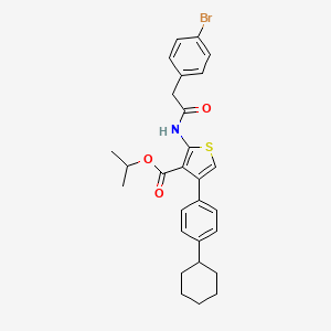 molecular formula C28H30BrNO3S B4674261 isopropyl 2-{[(4-bromophenyl)acetyl]amino}-4-(4-cyclohexylphenyl)-3-thiophenecarboxylate 