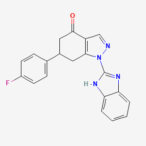 molecular formula C20H15FN4O B4674264 1-(1H-benzimidazol-2-yl)-6-(4-fluorophenyl)-1,5,6,7-tetrahydro-4H-indazol-4-one 