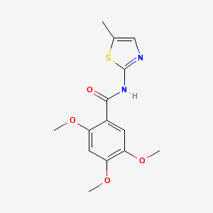 molecular formula C14H16N2O4S B4674278 2,4,5-trimethoxy-N-(5-methyl-1,3-thiazol-2-yl)benzamide 