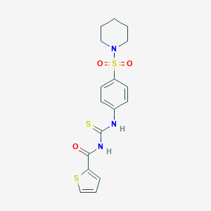 molecular formula C17H19N3O3S3 B467430 N-({[4-(1-piperidinylsulfonyl)phenyl]amino}carbonothioyl)-2-thiophenecarboxamide CAS No. 501111-91-7