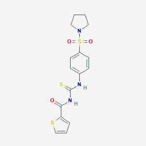 molecular formula C16H17N3O3S3 B467431 N-[(4-pyrrolidin-1-ylsulfonylphenyl)carbamothioyl]thiophene-2-carboxamide CAS No. 379714-26-8