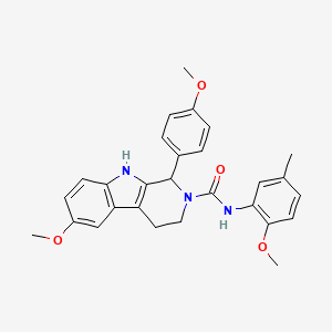 molecular formula C28H29N3O4 B4674311 6-methoxy-N-(2-methoxy-5-methylphenyl)-1-(4-methoxyphenyl)-1,3,4,9-tetrahydro-2H-beta-carboline-2-carboxamide 