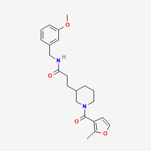 molecular formula C22H28N2O4 B4674344 N-(3-methoxybenzyl)-3-[1-(2-methyl-3-furoyl)-3-piperidinyl]propanamide 