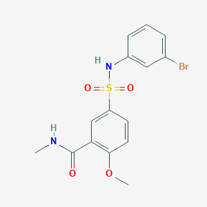molecular formula C15H15BrN2O4S B4674349 5-{[(3-bromophenyl)amino]sulfonyl}-2-methoxy-N-methylbenzamide 