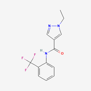 molecular formula C13H12F3N3O B4674355 1-ethyl-N-[2-(trifluoromethyl)phenyl]-1H-pyrazole-4-carboxamide 