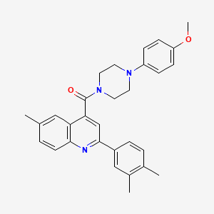 molecular formula C30H31N3O2 B4674358 2-(3,4-dimethylphenyl)-4-{[4-(4-methoxyphenyl)-1-piperazinyl]carbonyl}-6-methylquinoline 
