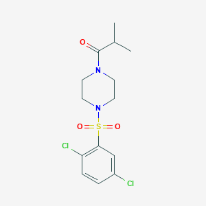 molecular formula C14H18Cl2N2O3S B4674370 1-[(2,5-dichlorophenyl)sulfonyl]-4-isobutyrylpiperazine 