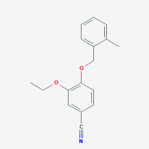 molecular formula C17H17NO2 B4674374 3-ethoxy-4-[(2-methylbenzyl)oxy]benzonitrile 