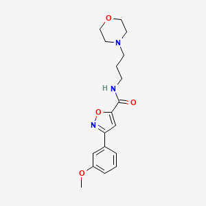 molecular formula C18H23N3O4 B4674377 3-(3-methoxyphenyl)-N-[3-(4-morpholinyl)propyl]-5-isoxazolecarboxamide 