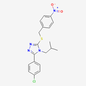molecular formula C19H19ClN4O2S B4674394 3-(4-chlorophenyl)-4-isobutyl-5-[(4-nitrobenzyl)thio]-4H-1,2,4-triazole 