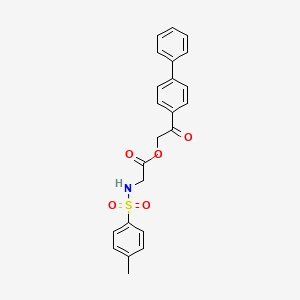 molecular formula C23H21NO5S B4674400 2-(4-biphenylyl)-2-oxoethyl N-[(4-methylphenyl)sulfonyl]glycinate 