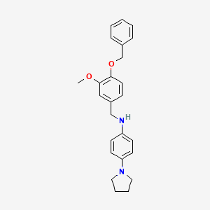 molecular formula C25H28N2O2 B4674409 N-[4-(benzyloxy)-3-methoxybenzyl]-4-(1-pyrrolidinyl)aniline 