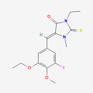 molecular formula C16H19IN2O3S B4674415 5-(3-ethoxy-5-iodo-4-methoxybenzylidene)-3-ethyl-1-methyl-2-thioxo-4-imidazolidinone 