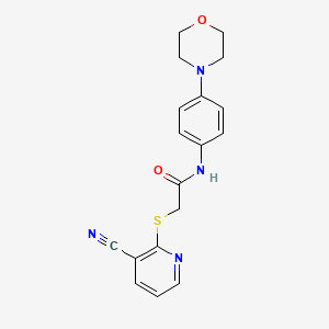 2-[(3-cyano-2-pyridinyl)thio]-N-[4-(4-morpholinyl)phenyl]acetamide