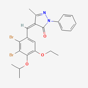 molecular formula C22H22Br2N2O3 B4674425 4-(2,3-dibromo-5-ethoxy-4-isopropoxybenzylidene)-5-methyl-2-phenyl-2,4-dihydro-3H-pyrazol-3-one 