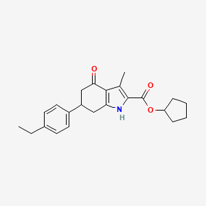 molecular formula C23H27NO3 B4674437 cyclopentyl 6-(4-ethylphenyl)-3-methyl-4-oxo-4,5,6,7-tetrahydro-1H-indole-2-carboxylate 