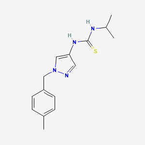 molecular formula C15H20N4S B4674448 N-isopropyl-N'-[1-(4-methylbenzyl)-1H-pyrazol-4-yl]thiourea 