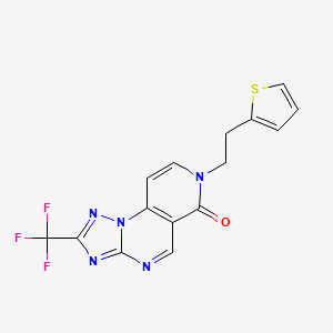 molecular formula C15H10F3N5OS B4674458 7-[2-(2-thienyl)ethyl]-2-(trifluoromethyl)pyrido[3,4-e][1,2,4]triazolo[1,5-a]pyrimidin-6(7H)-one 