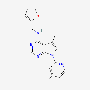 molecular formula C19H19N5O B4674465 N-(2-furylmethyl)-5,6-dimethyl-7-(4-methyl-2-pyridinyl)-7H-pyrrolo[2,3-d]pyrimidin-4-amine 