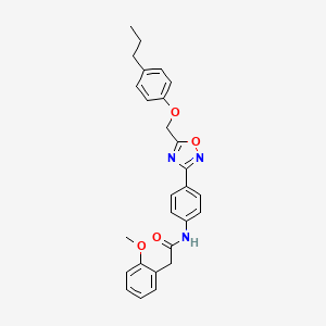 molecular formula C27H27N3O4 B4674478 2-(2-methoxyphenyl)-N-(4-{5-[(4-propylphenoxy)methyl]-1,2,4-oxadiazol-3-yl}phenyl)acetamide 