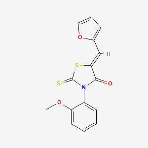 molecular formula C15H11NO3S2 B4674484 5-(2-furylmethylene)-3-(2-methoxyphenyl)-2-thioxo-1,3-thiazolidin-4-one 