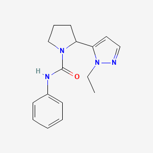 molecular formula C16H20N4O B4674488 2-(1-ethyl-1H-pyrazol-5-yl)-N-phenyl-1-pyrrolidinecarboxamide 