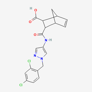 molecular formula C19H17Cl2N3O3 B4674499 3-({[1-(2,4-dichlorobenzyl)-1H-pyrazol-4-yl]amino}carbonyl)bicyclo[2.2.1]hept-5-ene-2-carboxylic acid 