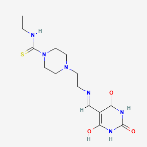 molecular formula C14H22N6O3S B4674513 N-ethyl-4-(2-{[(2,4,6-trioxotetrahydro-5(2H)-pyrimidinylidene)methyl]amino}ethyl)-1-piperazinecarbothioamide 