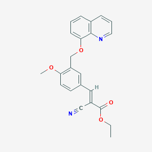 molecular formula C23H20N2O4 B4674543 ethyl 2-cyano-3-{4-methoxy-3-[(8-quinolinyloxy)methyl]phenyl}acrylate 